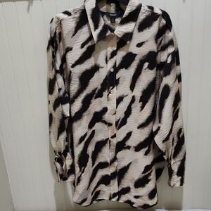 Simply Vera Vera Wang Animal Print Button-Up Shirt